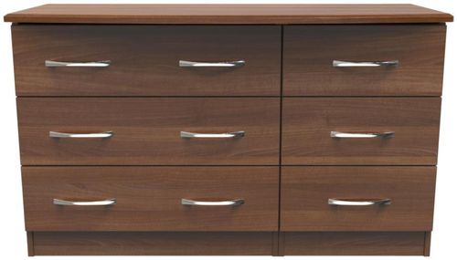 Eve Walnut Effect 6 Drawer Midi Dresser