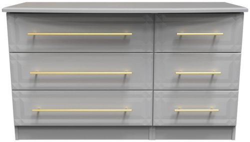 Faye Grey Ash 6 Drawer Midi Dresser