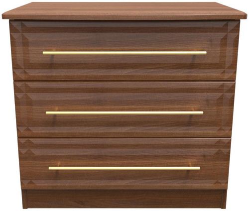 Faye Walnut Effect 3 Drawer Small Chest