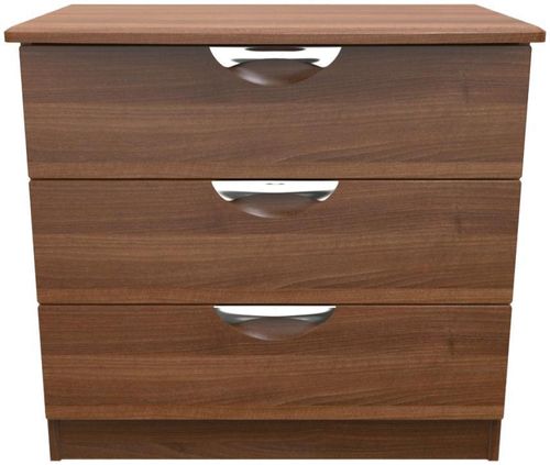 Flora Walnut Effect 3 Drawer Small Chest
