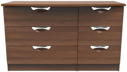 Flora Walnut Effect 6 Drawer Midi Dresser