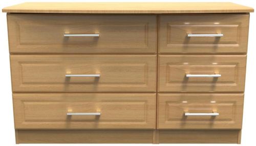 Gina Oak Effect 6 Drawer Midi Dresser