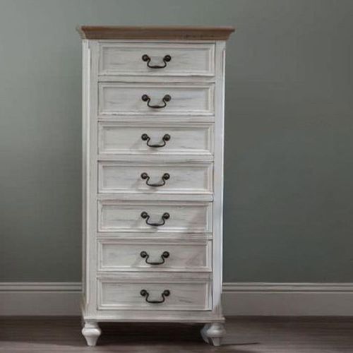Hendra Tall Chest - 7 Drawer - White Wood