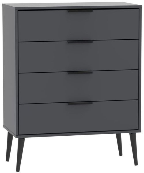 Hong Kong Graphite 4 Drawer Chest with Wooden Legs