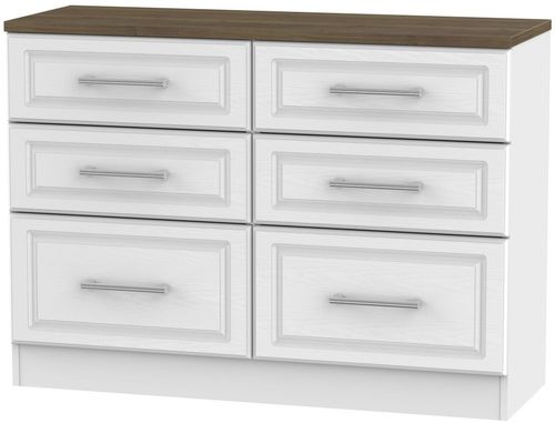 Kent White and Oak 6 Drawer Midi Chest