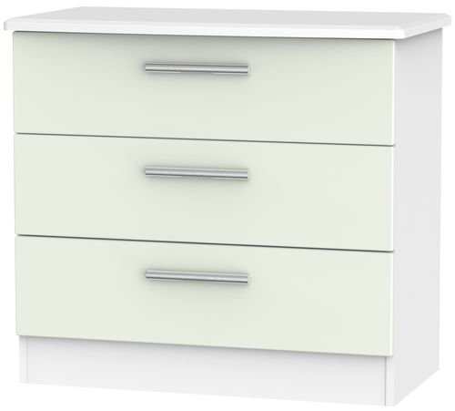 Knightsbridge Cashmere Matt and White 3 Drawer Small Chest