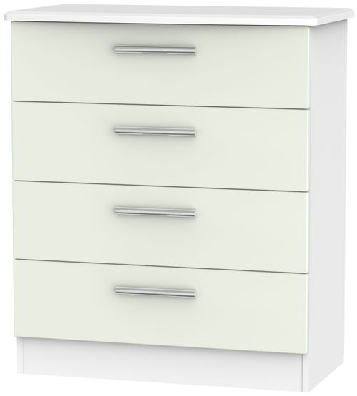 Knightsbridge Cashmere Matt and White 4 Drawer Chest