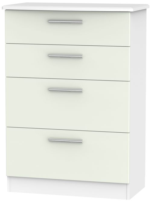 Knightsbridge Cashmere Matt and White 4 Drawer Deep Chest