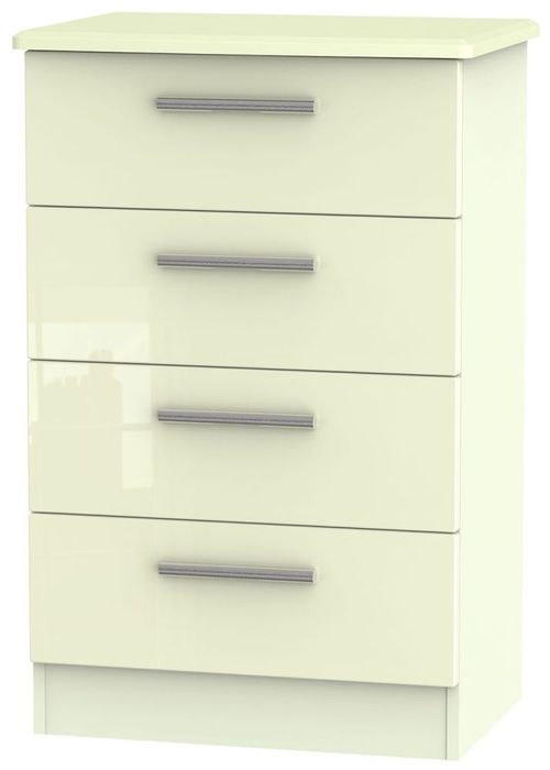 Knightsbridge Chest - 4 Drawer - Midi - Cream Gloss