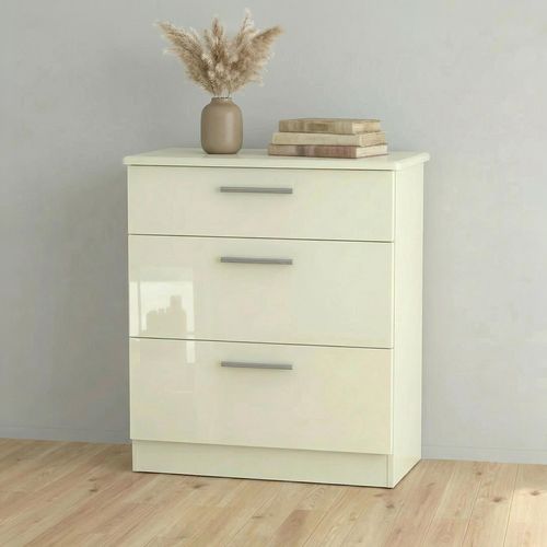 Knightsbridge Deep Chest - 3 Drawer - Cream Gloss