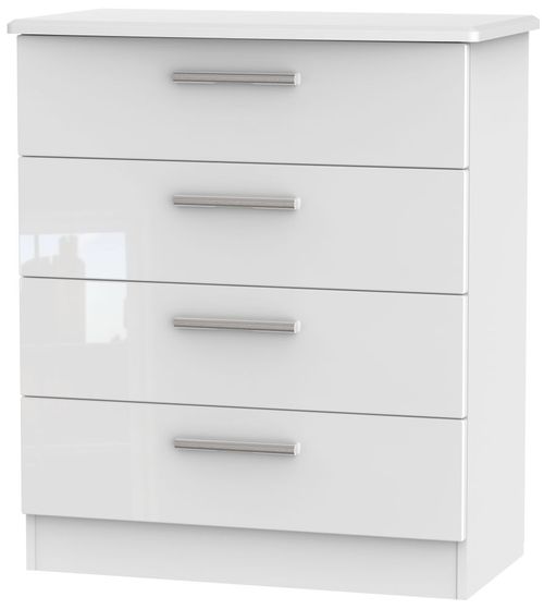 Knightsbridge Gloss White 4 Drawer Chest