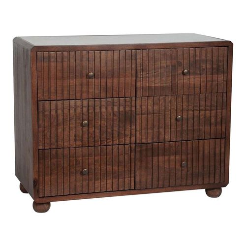 Carmel Chest with Marble Top - Wooden - 6 Drawer