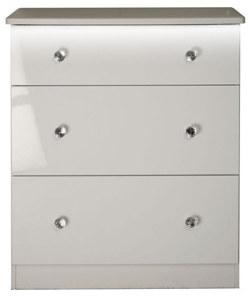 Lumiere Cashmere Gloss 3 Drawer Deep Chest