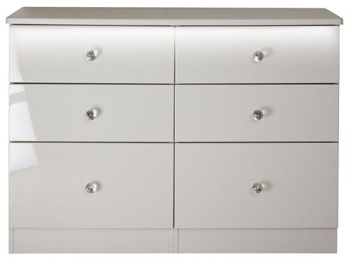 Lumiere Cashmere Gloss 6 Drawer Midi Chest