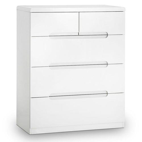Manhattan White Gloss 3+2 Drawer Chest
