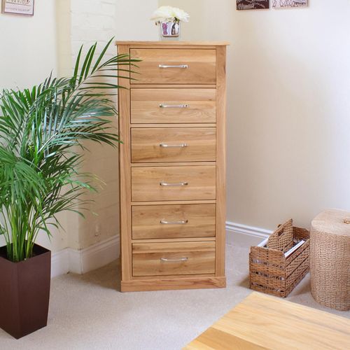 Mobel Oak Tallboy Chest - 6 Drawer