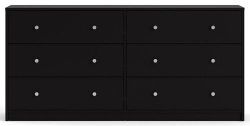 May Black 6 Drawer Wide Chest