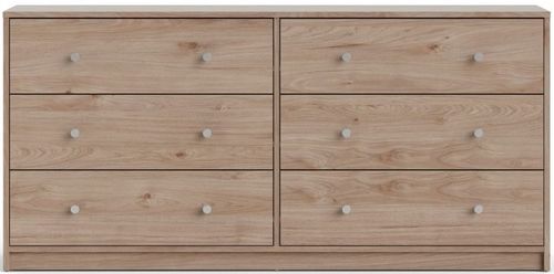 May Oak Effect 6 Drawer Wide Chest