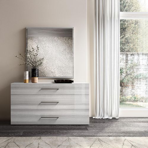 Mia Dresser with Handles - 3 Drawer - Grey