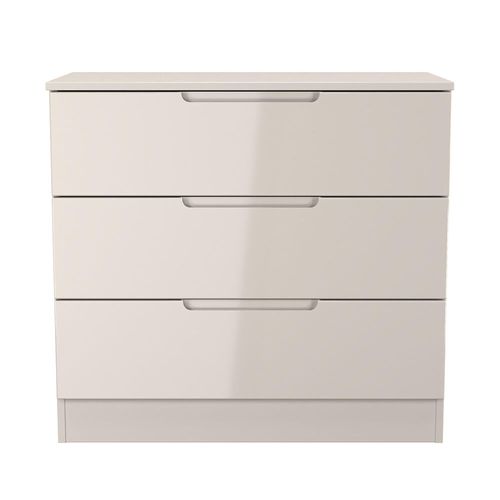 Milan Cashmere Gloss 3 Drawer Small Chest