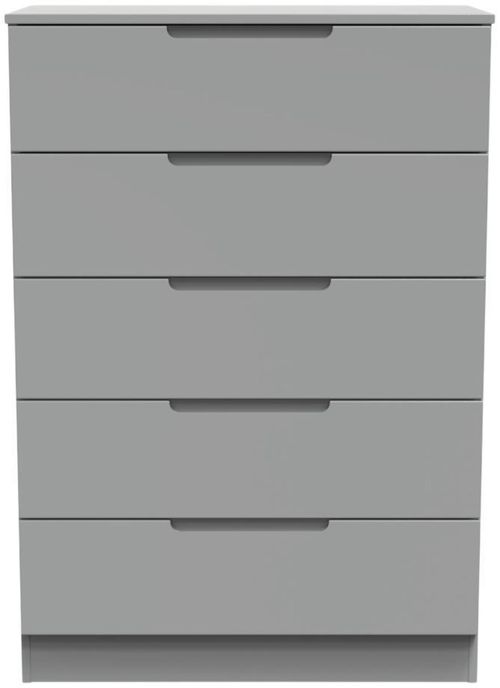 Milan Grey 5 Drawer Chest