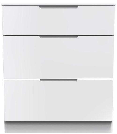 Milan White Gloss 3 Drawer Deep Chest