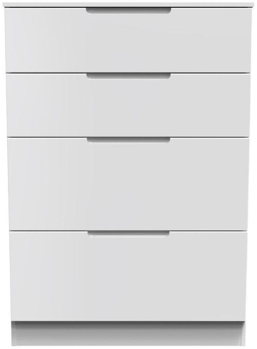 Milan White Gloss 4 Drawer Deep Chest