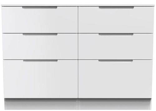 Milan White Gloss 6 Drawer Midi Chest