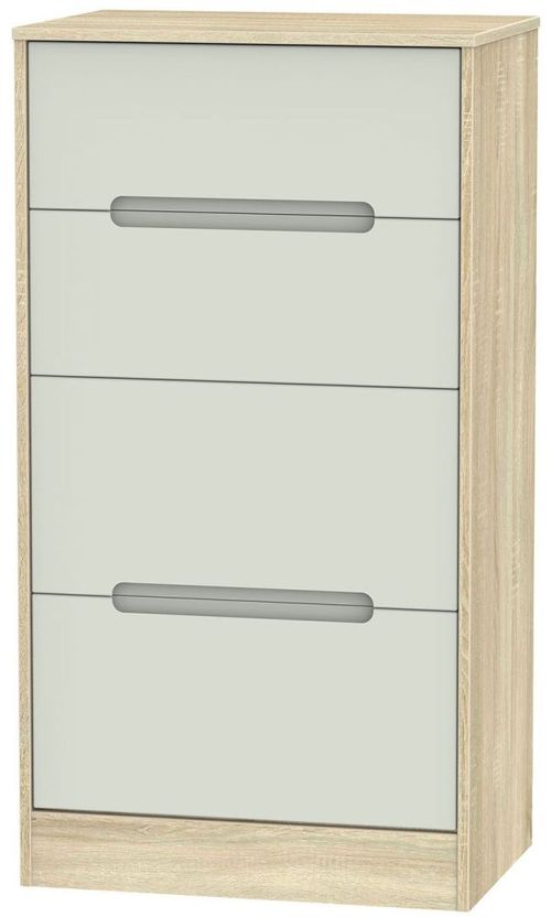 Monaco Cashmere and Oak Effect 4 Drawer Deep Midi Chest