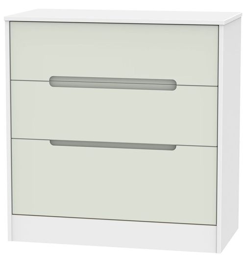 Monaco Cashmere and White 3 Drawer Deep Chest