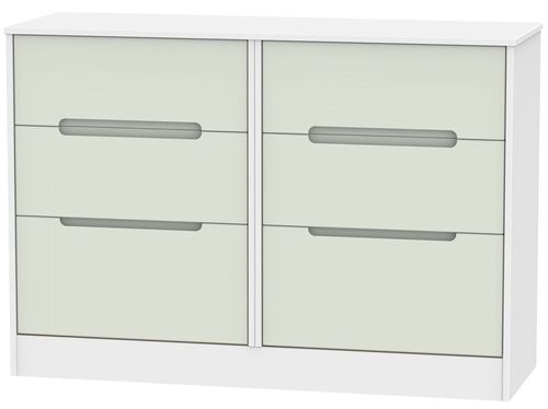 Monaco Cashmere and White 6 Drawer Midi Chest