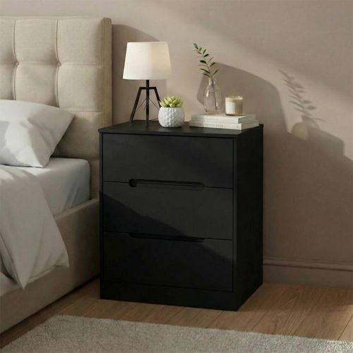 Monaco Chest - Deep - 3 Drawer - Black