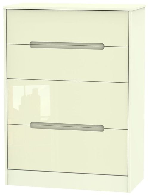 Monaco Cream Gloss 4 Drawer Deep Chest