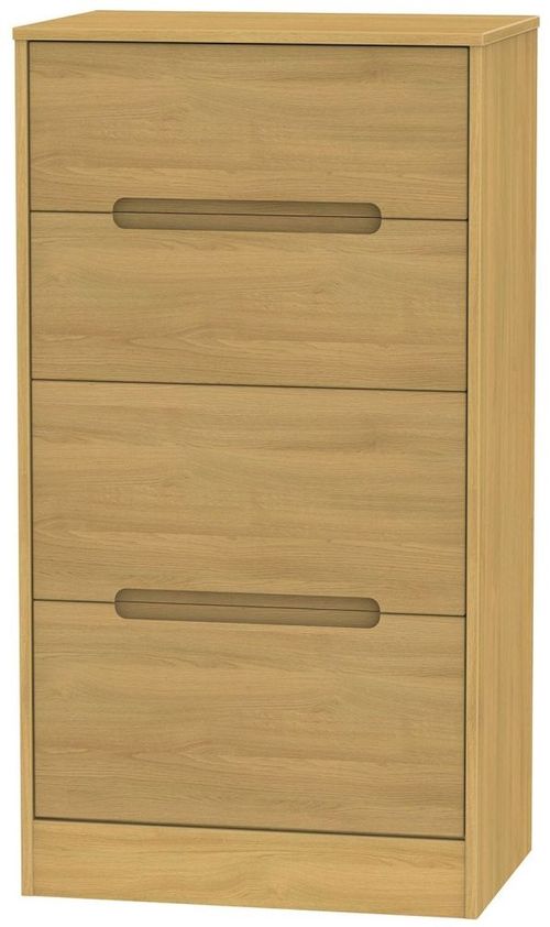Monaco Modern Oak 4 Drawer Deep Midi Chest