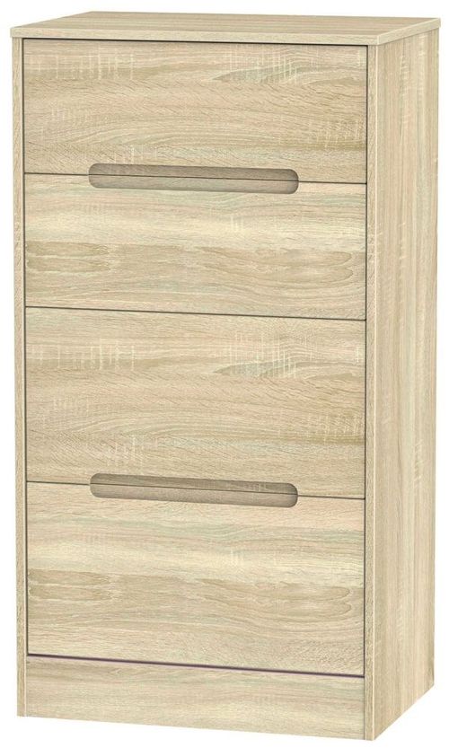 Monaco Oak Effect 4 Drawer Deep Midi Chest