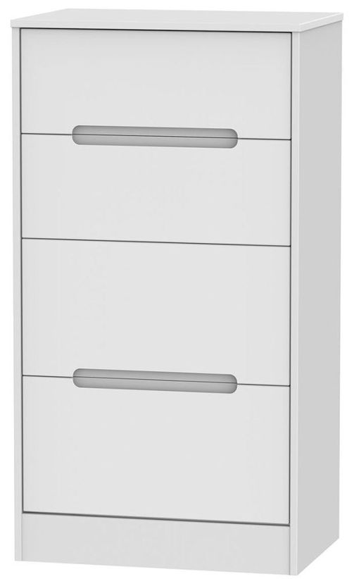 Monaco White 4 Drawer Deep Midi Chest