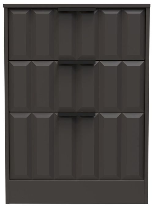 New York Graphite 3 Drawer Deep Midi Chest