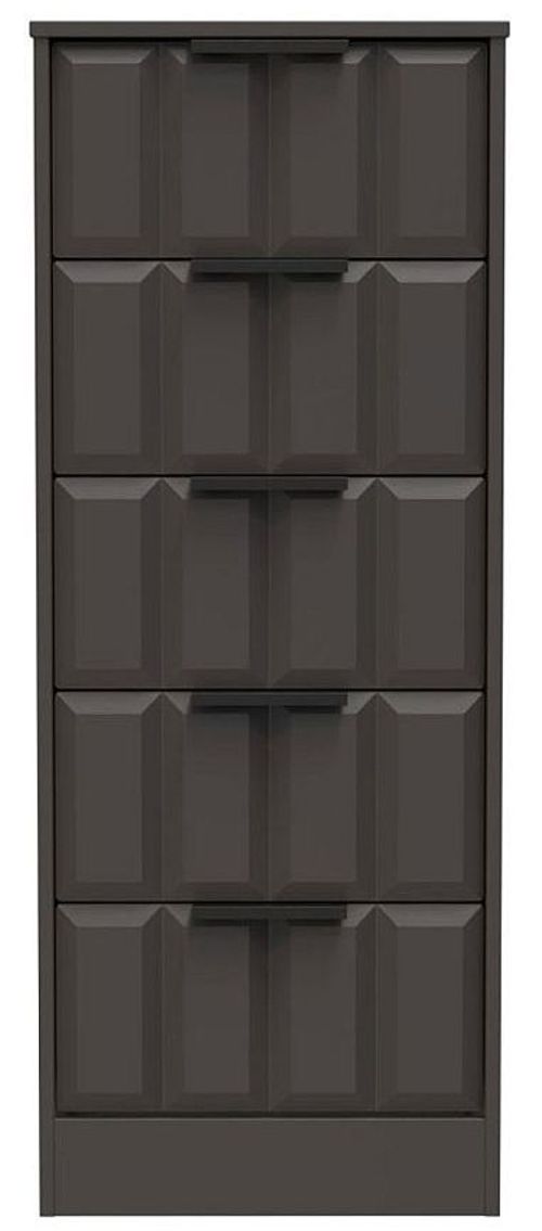 New York Graphite 5 Drawer Narrow Chest