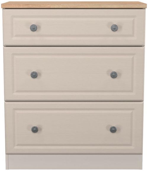 Norfolk Cashmere and Oak Effect 3 Drawer Deep Chest
