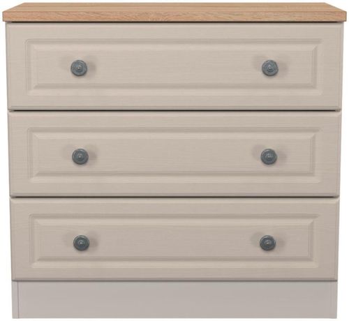 Norfolk Cashmere and Oak Effect 3 Drawer Small Chest
