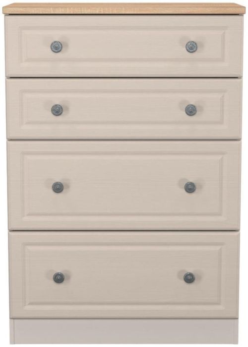 Norfolk Cashmere and Oak Effect 4 Drawer Deep Chest