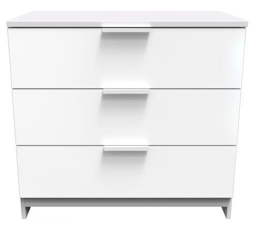 Plymouth White Gloss 3 Drawer Small Chest