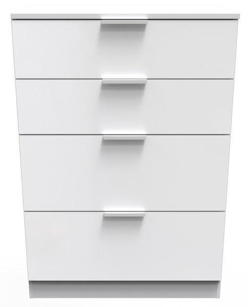 Plymouth White Gloss 4 Drawer Deep Chest
