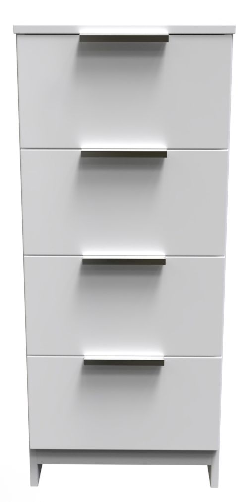 Plymouth White Gloss 4 Drawer Narrow Chest