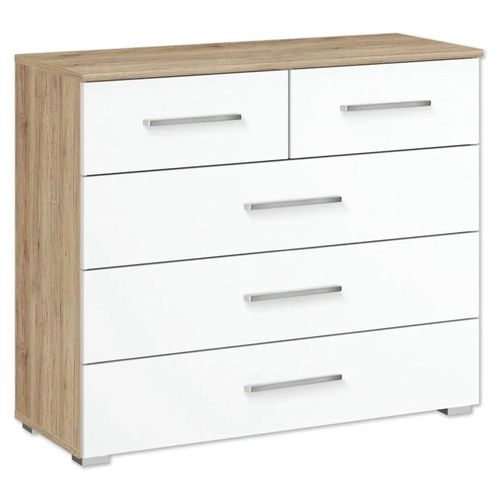 Rauch Alvor 3+2 Drawer Chest - Sonoma Oak and Alpine White