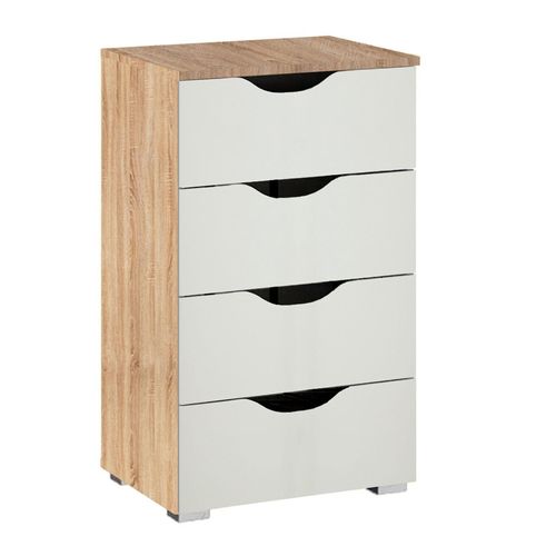 Rauch Arnstein 4 Drawer Narrow Chest - Sonoma Oak and Alpine White