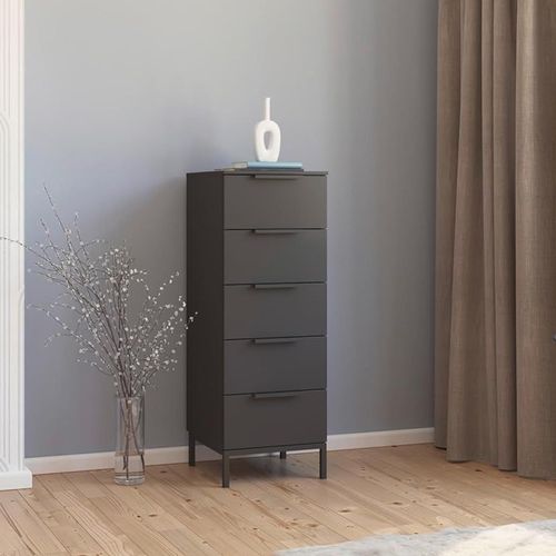 Rauch Flipp 5 Drawer Tall Chest with Metal Base - Graphite