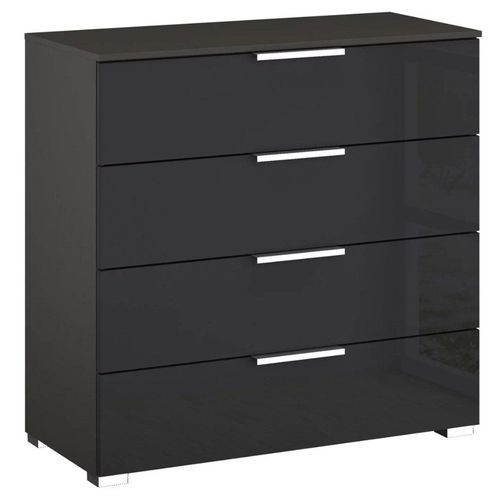 Rauch Miramar 4 Drawer Chest - Graphite and Basalt Glass