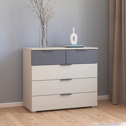 Rauch Sajo 3+2 Drawer Chest - Champagne and Metallic Dark Grey