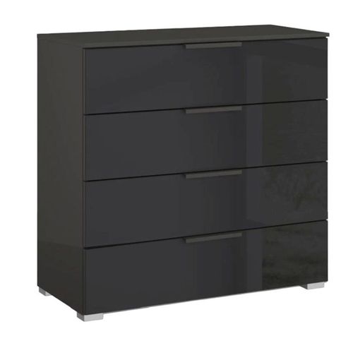 Rauch Skat Meridian 4 Drawer Chest - Graphite and Basalt Glass
